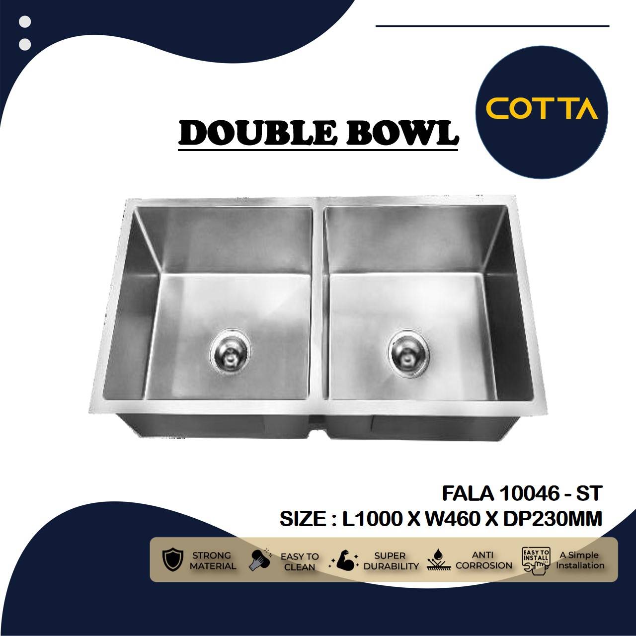 COTTA DOUBLE BOWL KITCHEN SINK